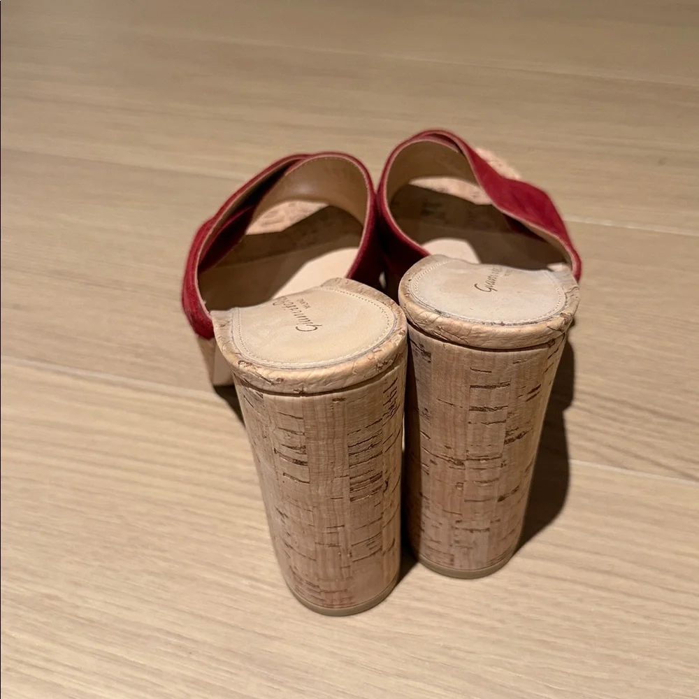 Gianvito Rossi Red Suede Platform Sandals‎